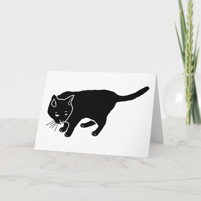 Cartão De Festividades Gato Negro (Frente)