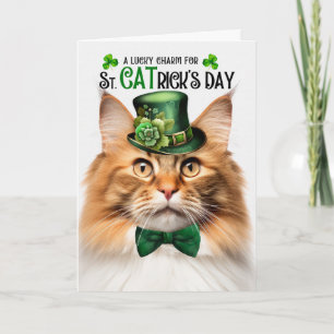 Cartão De Festividades Gato Norueguês da Floresta Ruivo Dia de São CATric