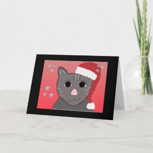 Cartão De Festividades Gato num Chapéu