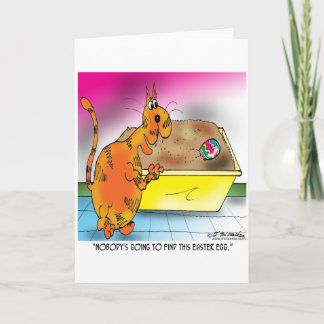 Cartão De Festividades Gato Oculta Ovo de Páscoa