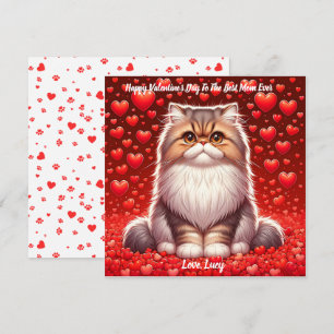 Cartão De Festividades Gato Persa Valentino Ronronar