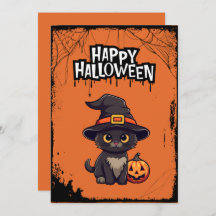 Gato Preto Com Abóbora Jack O' Lantern