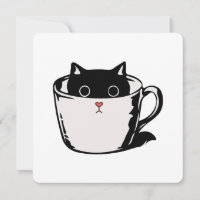 Gato preto com nariz vermelho escondido em um copo