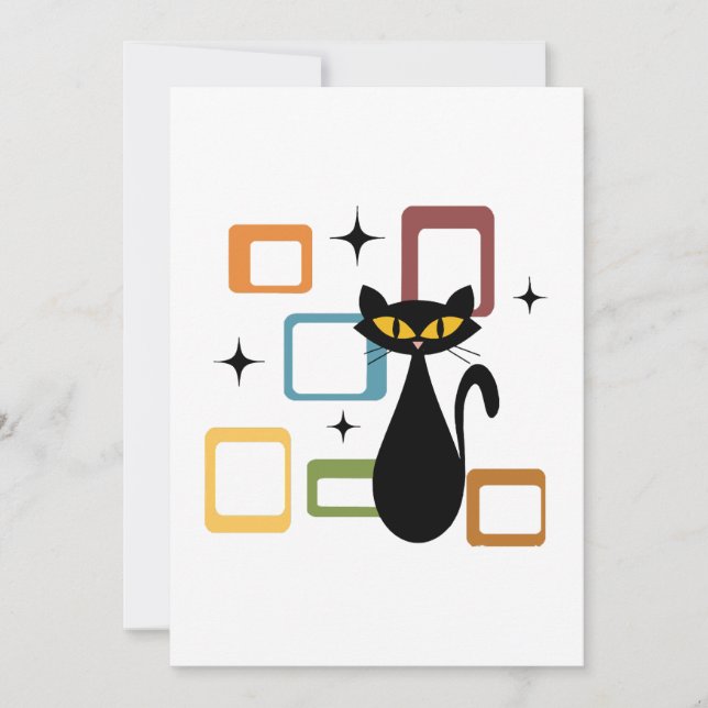 Cartão De Festividades gato preto meio século (Frente)