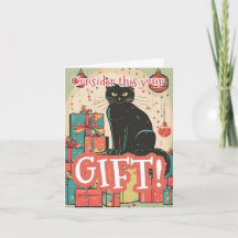 Gato Preto Natal Divertido Travesso 
