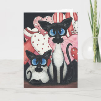 Cartão De Festividades Gato Siamês namorados - Dois de amor