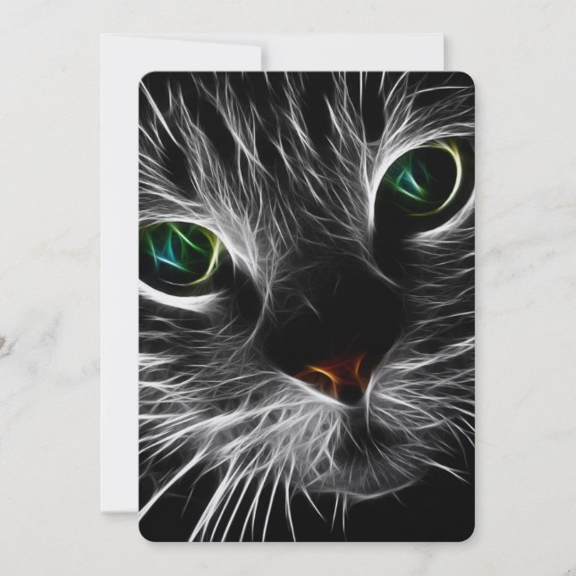 Cartão De Festividades Gato Sólido, Felino, Espírito Santo (Frente)