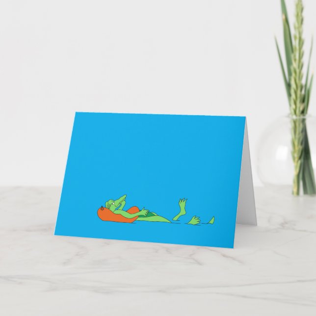 Cartão De Festividades Gator a' Drift Greeting Card (Frente)