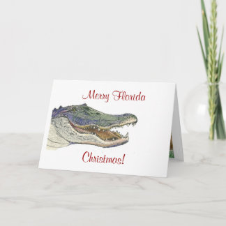 Cartão De Festividades Gator Christmas Greetings