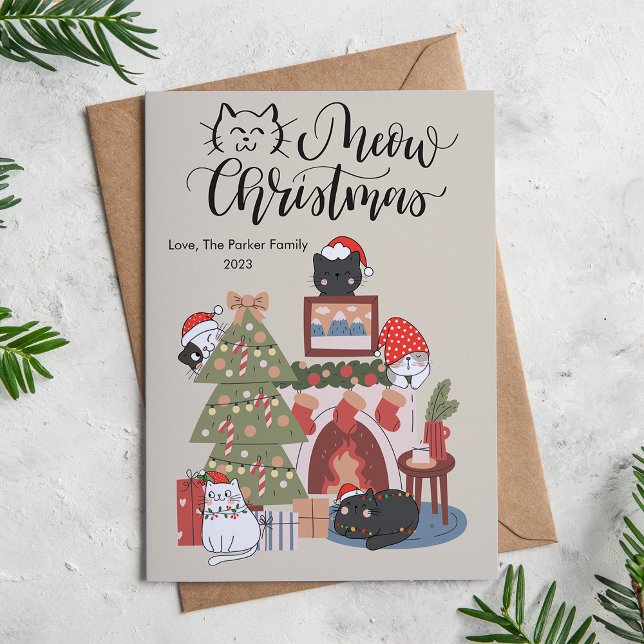 Cartão De Festividades Gatos Adoráveis Quarto Amante de Animais Natal Apa (Criador carregado)
