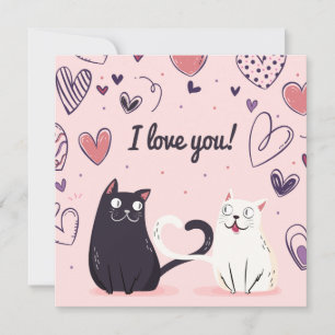 Cartão De Festividades Gatos De Amor