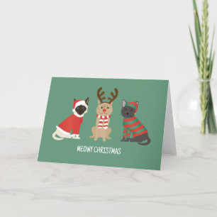 Cartão De Festividades Gatos de Natal
