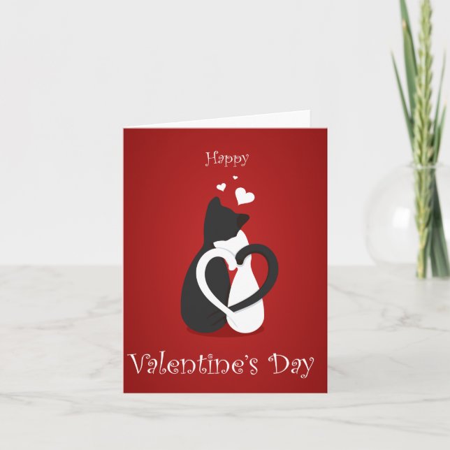 Cartão De Festividades Gatos Dias de os namorados bonitos amam (Frente)