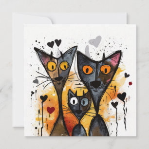 Cartão De Festividades Gatos do Dia dos Namorados