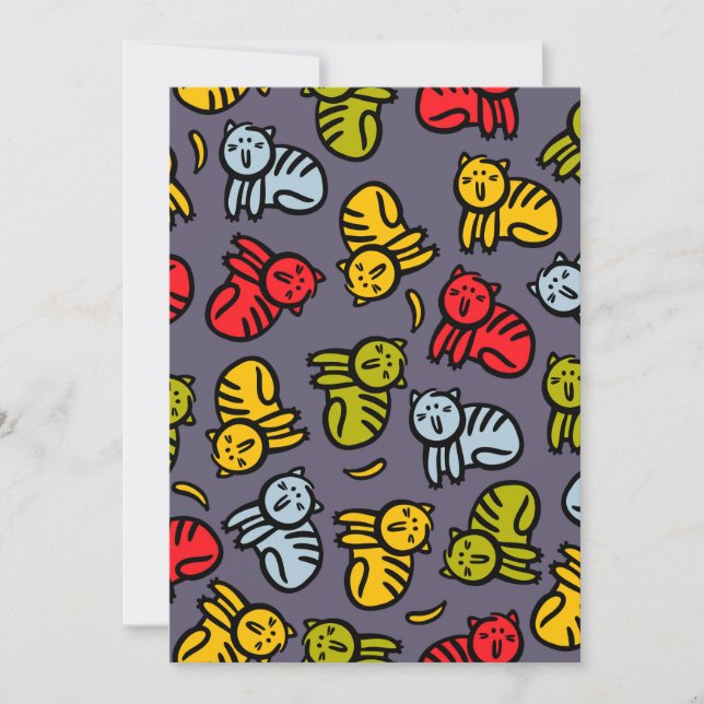 Cartão De Festividades Gatos e bananas (Frente)