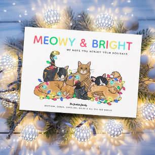 Cartão De Festividades Gatos e Galinhas Divertidos Foto de Natal