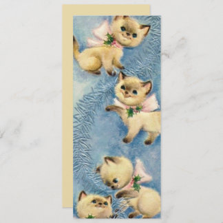 Cartão De Festividades Gatos e Gatinhos Vintage Retro Fofos