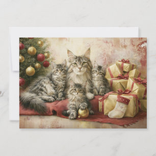 Cartão De Festividades Gatos Elegantes Gatinhos Natal