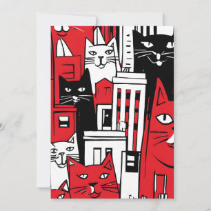 Cartão De Festividades Gatos em Nova York 