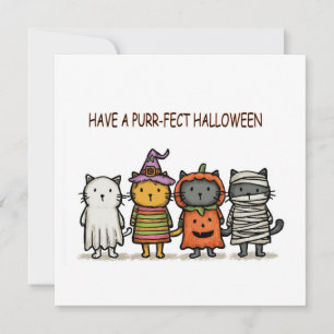 Cartão De Festividades Gatos engraçados Feliz Halloween