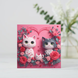 Cartão De Festividades Gatos Felizes do Dia dos Namorados