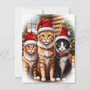 Cartão De Festividades Gatos Fofos