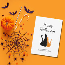 Gatos fofos de Halloween Preto Laranja 