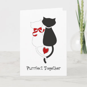 Cartão De Festividades Gatos no Dia de os namorados de Amor