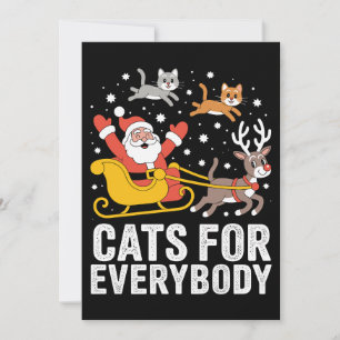 Cartão De Festividades Gatos Para Todos Natal Gato Papai Noel Natal
