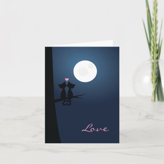 Cartão De Festividades Gatos Românticos (Frente)