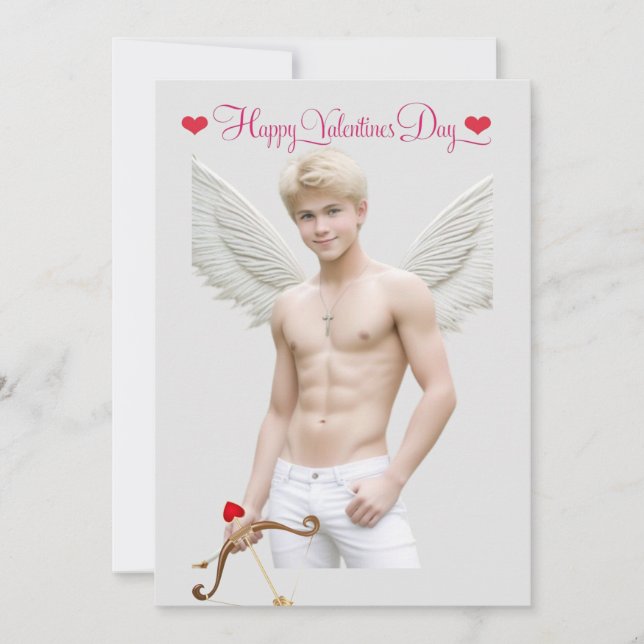 Cartão De Festividades Gay Cupid Twink Dia dos Namorados Personalizado (Frente)