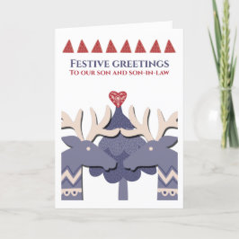 Cartão De Festividades Gay de Reindeer escandinavo personalizado Natal