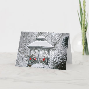 Cartão De Festividades Gazebo na neve