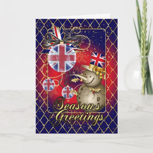 Cartão De Festividades GB Patriotic Christmas Card - Season's Greetings S (Frente)