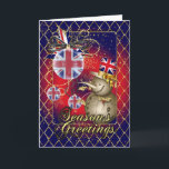 Cartão De Festividades GB Patriotic Christmas Card - Season's Greetings S<br><div class="desc">GB Patriotic Christmas Card - Season's Greetings Snowman</div>