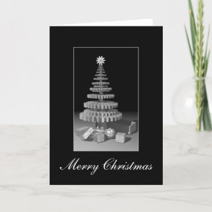 Cartão De Festividades Gearwheel Christmas Tree Greeting Card