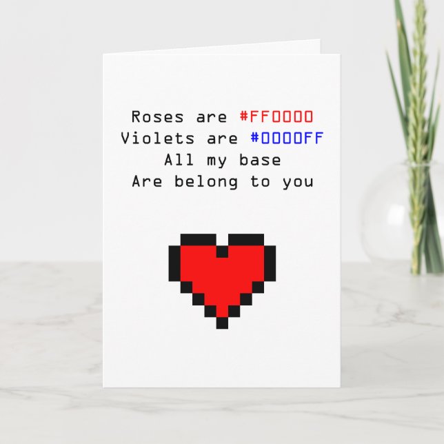 Cartão De Festividades Geek Valentines Card (Frente)