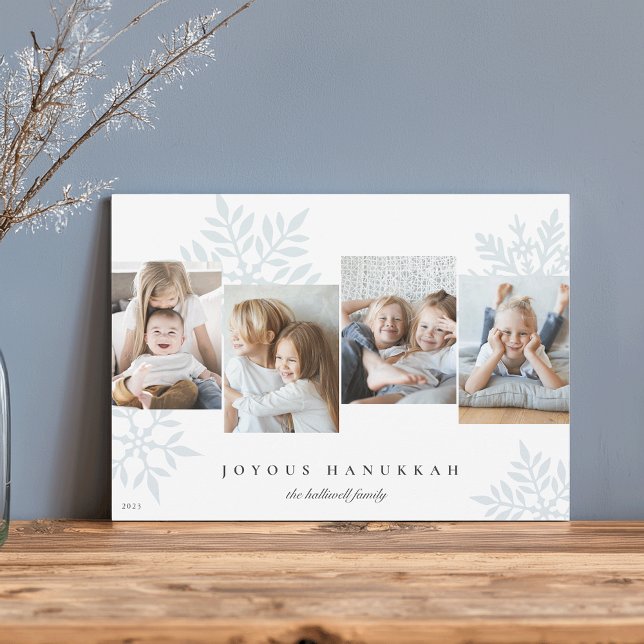 Cartão De Festividades Gelo | Neve 4 Colagem Fotográfica Hanukkah (Criador carregado)