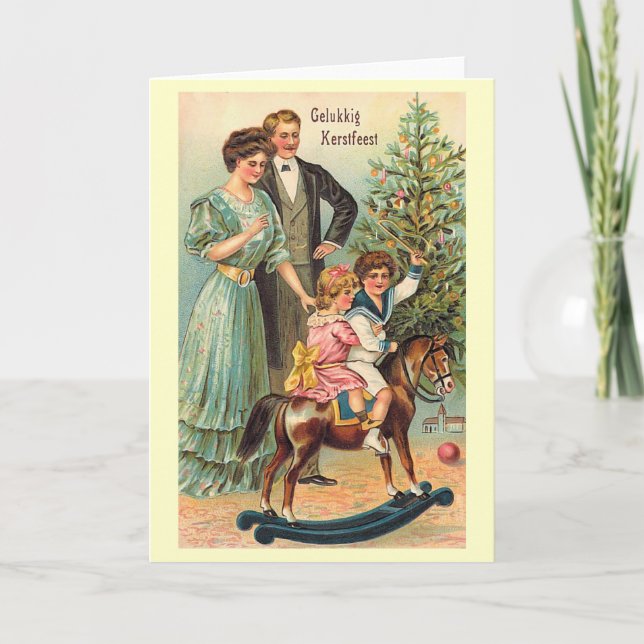 Cartão De Festividades "Gelukkig Kerstfeest" (Frente)