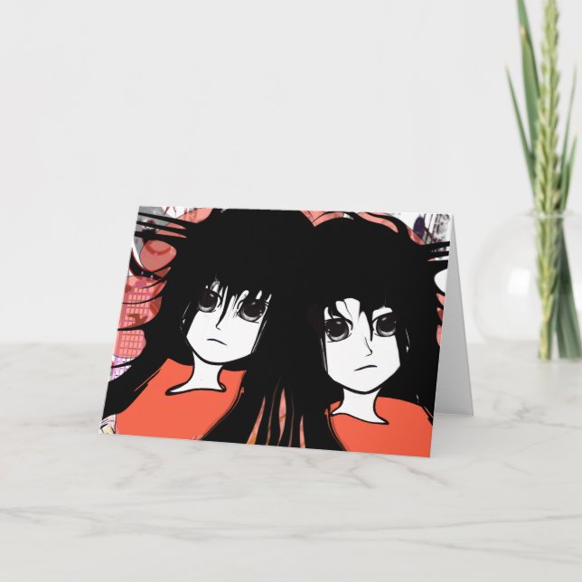 Cartão De Festividades Gêmeos Animes (Frente)