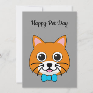 Cartão De Festividades Gengibre Feliz e Bonito com Papillon Personaliza