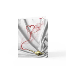 Genie Lamp with Heart Smoke - Greeting Card