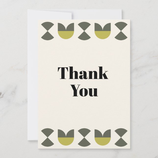 Cartão De Festividades Geometric Light peach Thank You Card (Frente)
