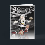 Cartão De Festividades Geordie Christmas Card Santa And Little Elves<br><div class="desc">Geordie Christmas Card Santa And Little Elves</div>