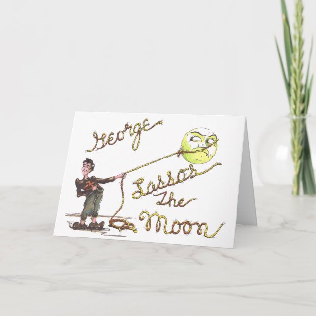 Cartão De Festividades George Lassos the Moon Christmas card (Frente)