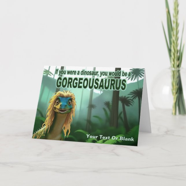Cartão De Festividades Georgeousaurus Blond Dinossaur (Frente)