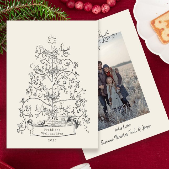 Cartão De Festividades German Christmas | Fröhliche Weihnachten Photo (Criador carregado)