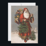 Cartão De Festividades German Santa Christmas Card<br><div class="desc">Vintage flat Christmas cards for business or personal. Old fashion Holiday Images lovingly restored for the best printing quality. Victorian Christmas cards are special and unique. Easily add your own greeting to personalize.</div>