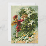 Cartão De Festividades German Santa Fairy Christmas Card<br><div class="desc">Vintage flat Christmas cards for business or personal. Old fashion Holiday Images lovingly restored for the best printing quality. Victorian Christmas cards are special and unique. Easily add your own greeting to personalize.</div>
