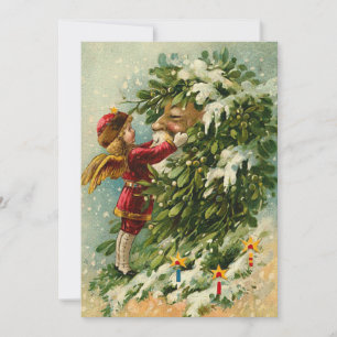 Cartão De Festividades German Santa Fairy Christmas Card